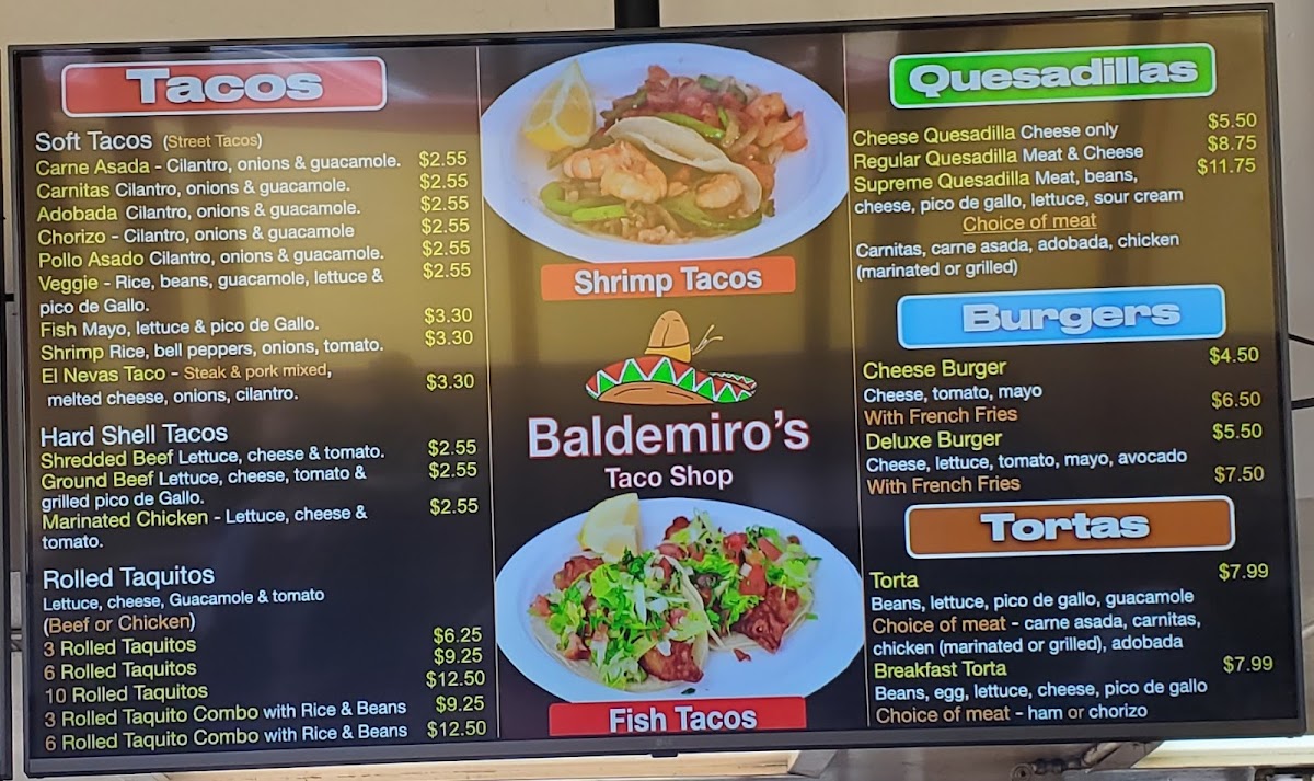Baldemiro's Taco Shop Menu - Image 2