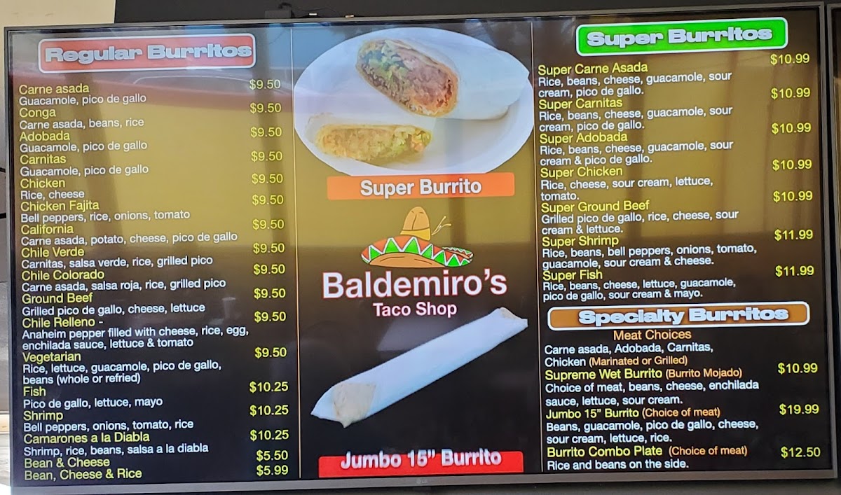 Baldemiro's Taco Shop Menu - Image 3